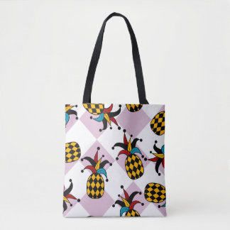 Stijlvolle anananas. Pet en Rhombus Harlequin. Zee Tote Bag