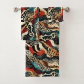 Stijlvolle Animal Print Fusion Design Bad Handdoek (Insitu)
