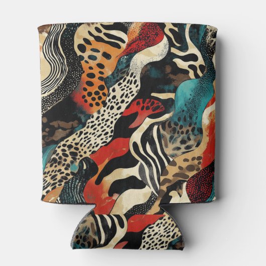Stijlvolle Animal Print Fusion Design Blikjeskoeler (Achterkant)