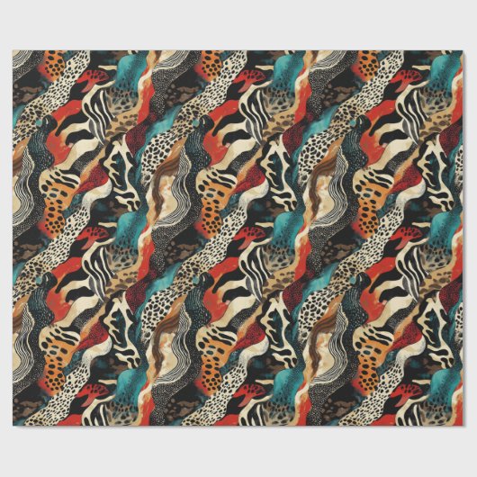 Stijlvolle Animal Print Fusion Design Cadeaupapier (Vlak)