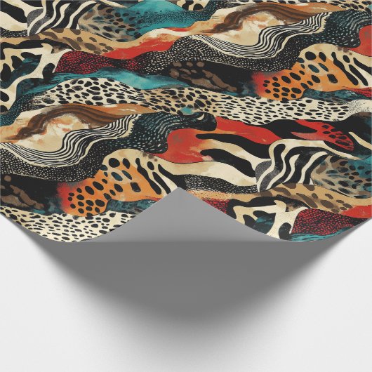 Stijlvolle Animal Print Fusion Design Cadeaupapier (Hoek)