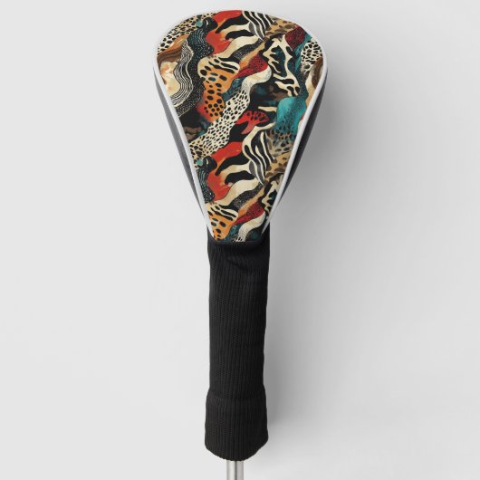 Stijlvolle Animal Print Fusion Design Golfheadcover (Voorkant)