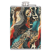 Stijlvolle Animal Print Fusion Design Heupfles (Achterkant)