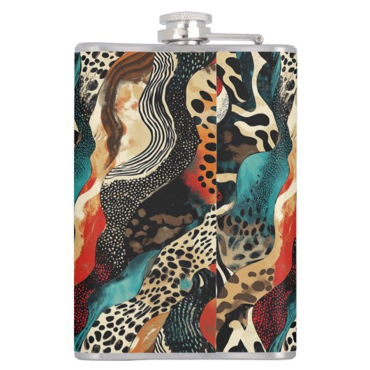 Stijlvolle Animal Print Fusion Design Heupfles (Achterkant)