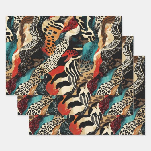 Stijlvolle Animal Print Fusion Design Inpakpapier Vel (Set)