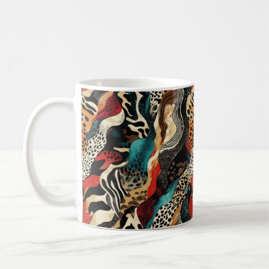 Stijlvolle Animal Print Fusion Design Koffiemok (Links)