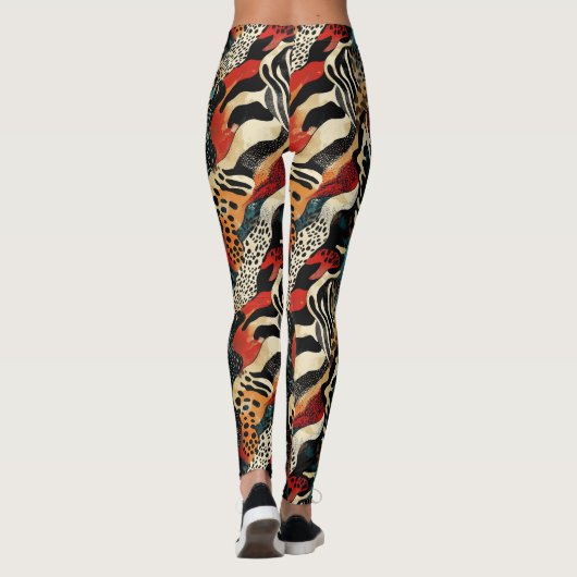 Stijlvolle Animal Print Fusion Design Leggings (Achterkant)