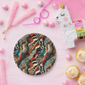 Stijlvolle Animal Print Fusion Design Papieren Bordje (Feest)