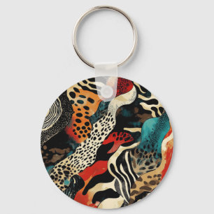 Stijlvolle Animal Print Fusion Design Sleutelhanger