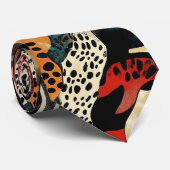 Stijlvolle Animal Print Fusion Design Stropdas (Opgerold)