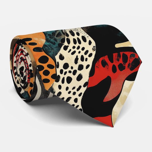 Stijlvolle Animal Print Fusion Design Stropdas (Opgerold)
