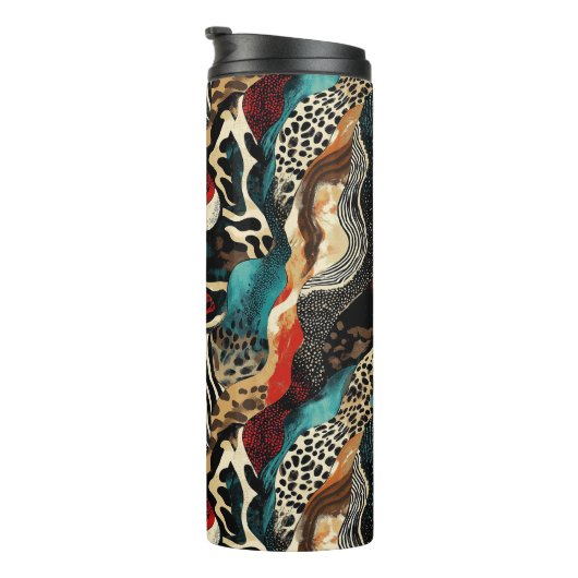 Stijlvolle Animal Print Fusion Design Thermosbeker (Geroteerd rechts)