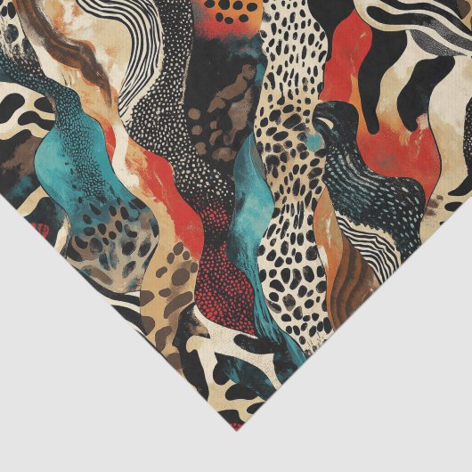Stijlvolle Animal Print Fusion Design Tissuepapier (Detail)