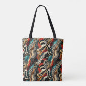 Stijlvolle Animal Print Fusion Design Tote Bag (Achterkant)
