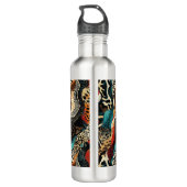 Stijlvolle Animal Print Fusion Design Waterfles (Achterkant)
