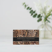 Stijlvolle Animal Print Make-up Artist Visitekaartje (Staand voorkant)