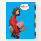 Stijlvolle anime meisje in rode trui – Modern Digi Notitieboek (Achterkant)