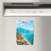 Stijlvolle Antalya Turkije Waterverf Illustratie Magneet (Insitu (Vaatwasser))