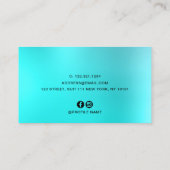 Stijlvolle aqua blue mint glitter druppelt haar en visitekaartje (Achterkant)