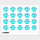 Stijlvolle aqua blue mint glitter druppelt haar &  ronde sticker (Vel)