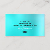 Stijlvolle aqua blue mint glitter druppelt haarsty visitekaartje (Achterkant)