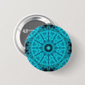 Stijlvolle aqua mandala ronde button 5,7 cm (Voorkant /achterkant)