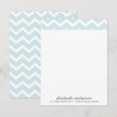 Stijlvolle Aqua Zig Zag Chevron Patroon Notitiekaa Kaart (Voorkant / Achterkant)
