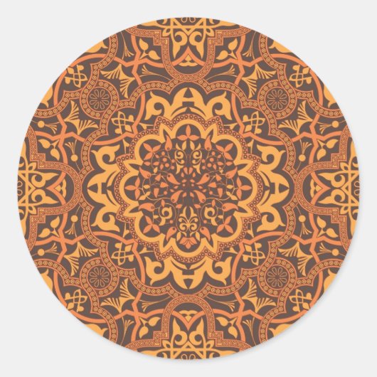 Stijlvolle arabische versiering ronde sticker (Voorkant)