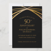 Stijlvolle Arch Golden 50th Jubileum Save the Date (Voorkant)