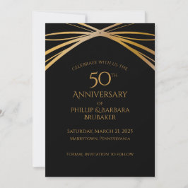 Stijlvolle Arch Golden 50th Jubileum Save the Date