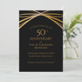 Stijlvolle Arch Golden 50th Jubileum Save the Date (Staand voorkant)