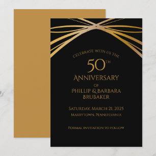 Stijlvolle Arch Golden 50th Jubileum Save the Date