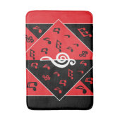 Stijlvolle Art Deco Music thema Rood Zwart Wit Badmat (Voorkant Verticaal)