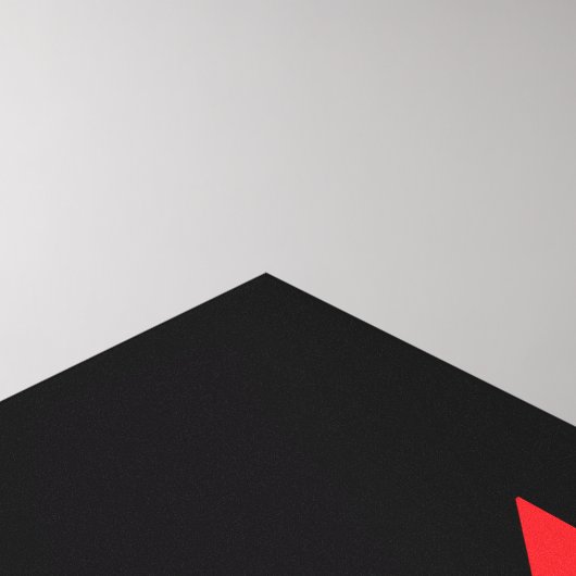 Stijlvolle art Deco-Muzieknoten rood zwart wit Canvas Afdruk (Hoek(Top))