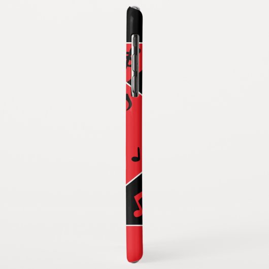 Stijlvolle art Deco-Muzieknoten rood zwart wit Case-Mate iPhone Case (Achterkant/links)