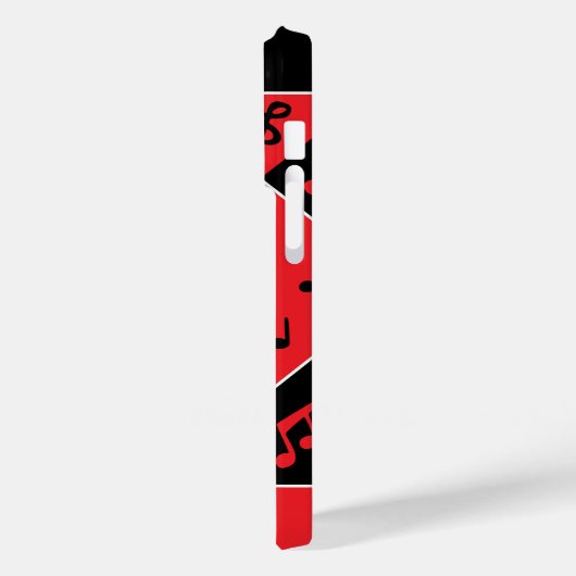 Stijlvolle art Deco-Muzieknoten rood zwart wit Case-Mate iPhone Case (Achterkant / Links)