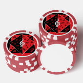 Stijlvolle art Deco-Muzieknoten rood zwart wit Poker Chips (Opstapeling)