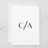 Stijlvolle Art Deco Typografie Zwart Wit Trouwen Kaart (Achterkant)