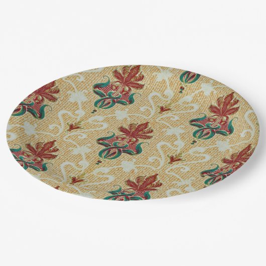 Stijlvolle Art Nouveau Tulip Foliage BBQ Tuinfeest Papieren Bordje (Gekanteld)