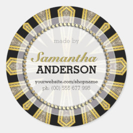 Stijlvolle ArtDeco Goud Zwarte Labels Stickers Mad