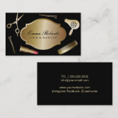 Stijlvolle artiest en haarstijlvol, modern zwart & visitekaartje (Voorkant / Achterkant)