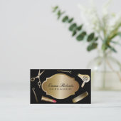 Stijlvolle artiest en haarstijlvol, modern zwart & visitekaartje (Staand voorkant)