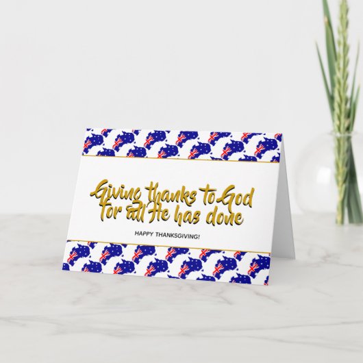 Stijlvolle AUSTRALIË THANKSGIVING Bedankt Feestdagen Kaart (Voorkant)