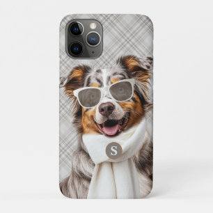 Stijlvolle Australische Herdershond en geruite mon Case-Mate iPhone Case
