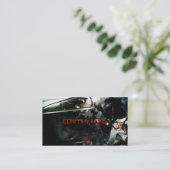 Stijlvolle auto met lamp visitekaartje (Staand voorkant)