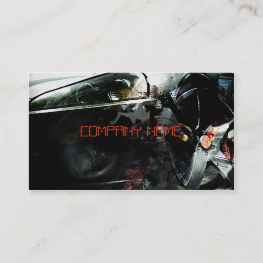 Stijlvolle auto met lamp visitekaartje (Voorkant)