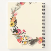 Stijlvolle Autumn Floral Wreath met naam Recipe Notitieboek (Achterkant)