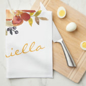 Stijlvolle Autumn Herfst Waterverf Floral Theedoek (Quarter Fold)