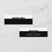 Stijlvolle B&W Modern Elegant Zwart Wit Sjabloon Mini Visitekaartje (Voorkant / Achterkant)