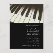 Stijlvolle B&W-pianotoetsen Foto - Verjaardagsuitn Briefkaart (Voorkant)